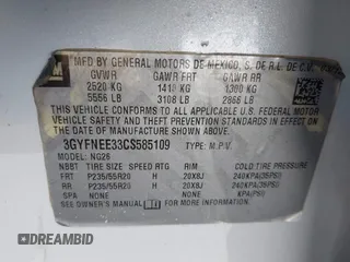 2012 Cadillac SRX Performance Collection с VIN 3GYFNEE33CS585109, выставлен на аукционе IAAI как лот 41657155 с пробегом 155 013 миль миль и . История ставок и продаж доступна на DreamBid. Изображение 9.