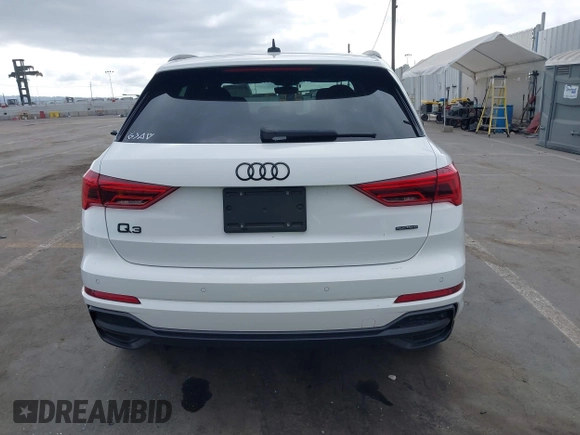 2022 Audi Q3 S line Premium Plus with VIN WA1EECF35N1017446, listed as a IAAI auction lot 42083430 with 37,713 mi miles and . Bid and sale history available at DreamBid. Image 17.