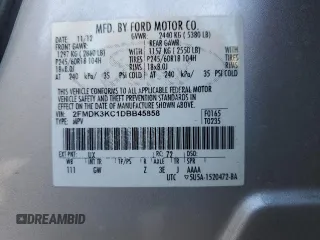 2013 Ford Edge Limited z VIN 2FMDK3KC1DBB45858, wystawiony jako Copart lot #52967105 z przebiegiem 185 234 mil mil oraz Szkoda całkowita • Salvage title. Historia ofert i sprzedaży dostępna na DreamBid. Obrazek 13.