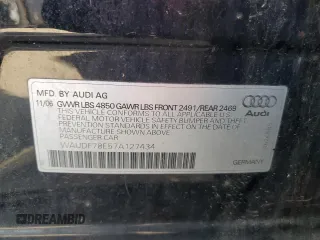 2007 Audi A4 2.0T with VIN WAUDF78E57A127434, listed as a Copart auction lot 61790355 with 203,514 mi miles and Salvage title. Bid and sale history available at DreamBid. Image 12.