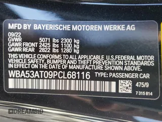 2023 BMW 4 Series M440i with VIN WBA53AT09PCL68116, listed as a Copart auction lot 75622303 with 3,449 mi miles and . Bid and sale history available at DreamBid. Image 13.