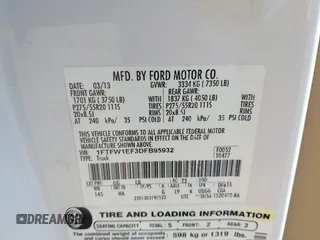 2013 Ford F-150 XL with VIN 1FTFW1EF3DFB95932, listed as a IAAI auction lot 41738457 with 226,054 mi miles. Bid and sale history available at carsss.com. Image 9.