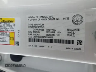 2023 Honda CR-V Sport Touring with VIN 2HKRS6H94PH204613, listed as a Copart auction lot 45481935 with Not Provided miles and Clean Title. Bid and sale history available at DreamBid. Image 14.