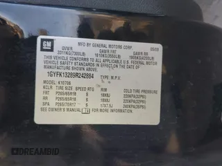 2009 Cadillac Escalade z VIN 1GYFK13289R242884, wystawiony jako IAAI lot #41320982 z przebiegiem 132 983 mil mil oraz . Historia ofert i sprzedaży dostępna na DreamBid. Obrazek 9.