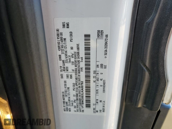 2020 Ford Transit Cargo with VIN 1FTBW3X83LKA00782, listed as a Copart auction lot 48718785 with 294,192 mi miles and Salvage Title. Bid and sale history available at DreamBid. Image 13.
