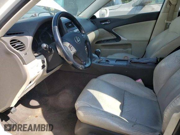 2009 Lexus IS 250 with VIN JTHCK262295033317, listed as a Copart auction lot 52305374 with 173,969 mi miles and Non Repairable. Bid and sale history available at DreamBid. Image 7.