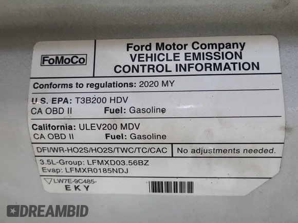 2020 Ford Transit Cargo with VIN 1FTBR2YG2LKA35840, listed as a IAAI auction lot 42631321 with 190,131 mi miles and . Bid and sale history available at DreamBid. Image 14.