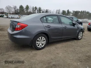 2012 Honda Civic LX with VIN 19XFB2F53CE313803, listed as a Copart auction lot 49202085 with 144,868 mi miles and Salvage Title. Bid and sale history available at DreamBid. Image 3.