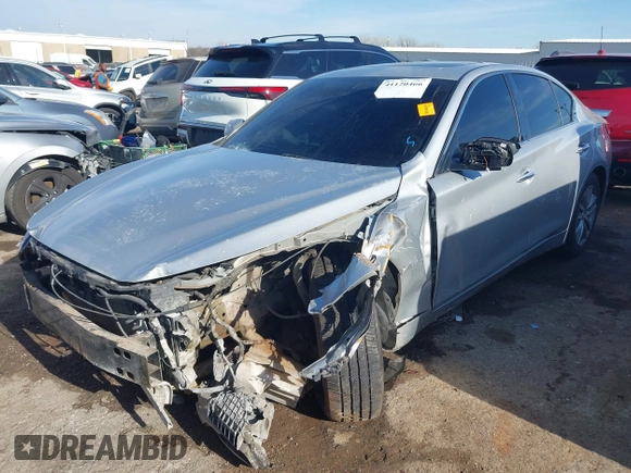 2014 Infiniti Q50 Premium with VIN JN1BV7APXEM681950, listed as a IAAI auction lot 41120466 with 131,211 mi miles and . Bid and sale history available at carsss.com. Image 18.