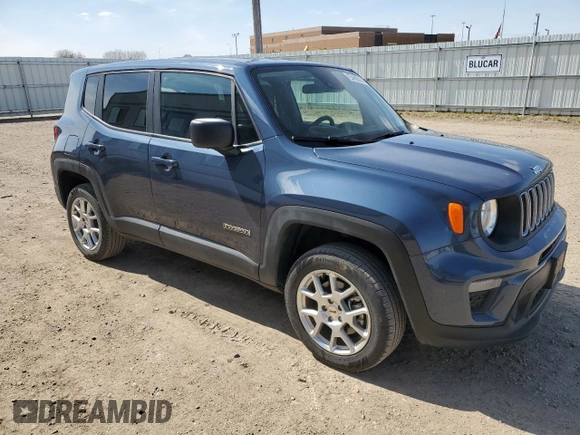 2023 Jeep Renegade Latitude with VIN ZACNJDB12PPP72954, listed as a Copart auction lot 54257005 with 25,320 mi miles and Clean Title. Bid and sale history available at carsss.com. Image 4.