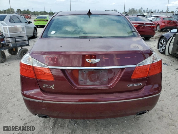 2010 Hyundai Genesis with VIN KMHGC4DE9AU076860, listed as a Copart auction lot 47982415 with 277,505 mi miles and Salvage Title. Bid and sale history available at carsss.com. Image 6.
