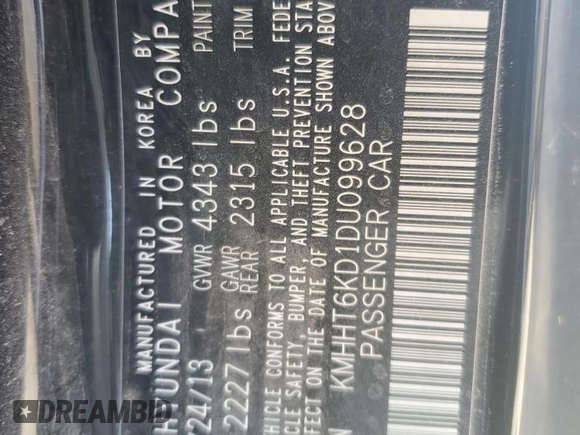 2013 Hyundai Genesis Coupe Premium with VIN KMHHT6KD1DU099628, listed as a Copart auction lot 65856805 with 152,055 mi miles and Clean title. Bid and sale history available at DreamBid. Image 12.
