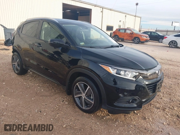 2022 Honda HR-V EX with VIN 3CZRU6H52NM755762, listed as a IAAI auction lot 41004335 with 38,834 mi miles. Bid and sale history available at carsss.com. Image 1.