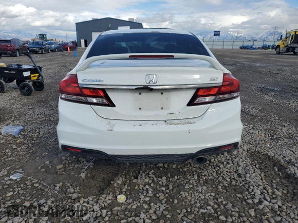 2015 Honda Civic Sedan Si with VIN 2HGFB6E55FH707595, listed as a Copart auction lot 45353825 with 0 mi miles and Salvage Title. Bid and sale history available at carsss.com. Image 6.
