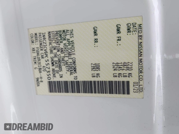 2023 Nissan LEAF SV Plus with VIN 1N4CZ1CV6PC557350, listed as a IAAI auction lot 41459564 with 79,889 mi miles and . Bid and sale history available at DreamBid. Image 9.