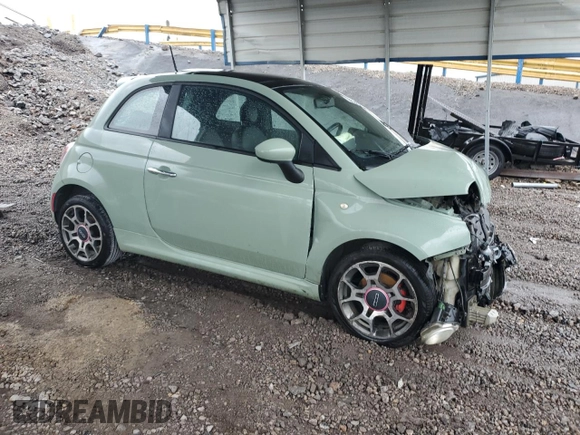2012 FIAT 500 Sport with VIN 3C3CFFBR9CT106050, listed as a Copart auction lot 58928775 with 201,074 mi miles and Salvage title. Bid and sale history available at DreamBid. Image 4.