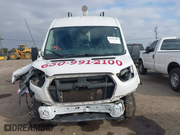 2022 Ford Transit Cargo with VIN 1FTBR1C80NKA05202, listed as a IAAI auction lot 41447583 with 75,302 mi miles and . Bid and sale history available at DreamBid. Image 13.