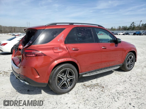 2025 Mercedes-Benz GLE 450 with VIN 4JGFB5KB1SB336260, listed as a Copart auction lot 48842765 with 11 mi miles and Salvage title. Bid and sale history available at DreamBid. Image 3.