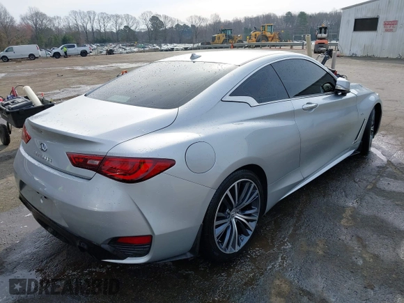 2018 Infiniti Q60 Luxe with VIN JN1EV7EK3JM343134, listed as a IAAI auction lot 41795601 with 61,826 mi miles and . Bid and sale history available at carsss.com. Image 4.