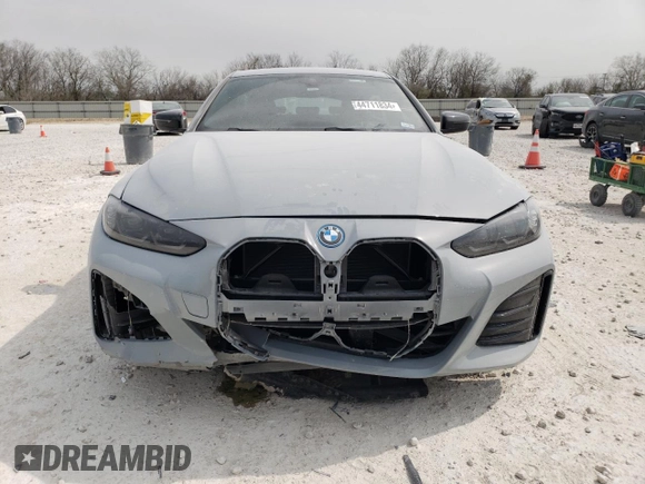 2023 BMW i4 eDrive40 with VIN WBY73AW0XPFN96159, listed as a Copart auction lot 44711834 with 13,836 mi miles. Bid and sale history available at carsss.com. Image 5.