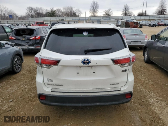 2016 Toyota Highlander Hybrid Limited with VIN 5TDDCRFH5GS017328, listed as a Copart auction lot 44014574 with 0 mi miles. Bid and sale history available at carsss.com. Image 6.
