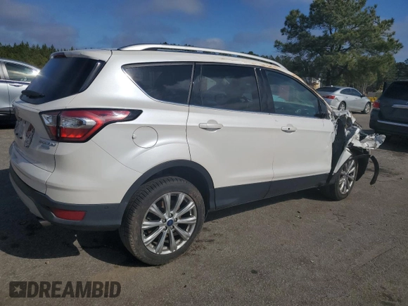 2018 Ford Escape Titanium with VIN 1FMCU0J9XJUA07221, listed as a Copart auction lot 43758165 with 68,805 mi miles and Salvage title. Bid and sale history available at DreamBid. Image 3.