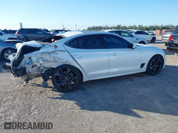 2023 Genesis G70 2.0T z VIN KMTG34TA9PU110258, wystawiony jako IAAI lot #40985797 z przebiegiem 23 422 mil mil oraz . Historia ofert i sprzedaży dostępna na DreamBid. Obrazek 4.