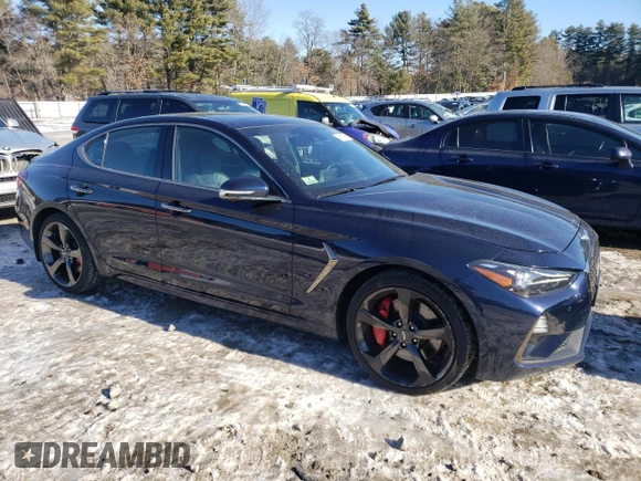 2019 Genesis G70 Dynamic with VIN KMTG34LE8KU032664, listed as a Copart auction lot 89106065 with 27,659 mi miles and Salvage Title. Bid and sale history available at DreamBid. Image 4.