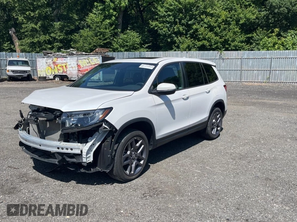 2023 Honda Passport EX-L with VIN 5FNYF8H55PB011474, listed as a Copart auction lot 62492595 with 18,327 mi miles and Salvage title. Bid and sale history available at DreamBid. Image 2.