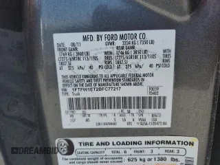 2011 Ford F-150 XLT with VIN 1FTFW1ET2BFC77217, listed as a Copart auction lot 44969864 with 0 mi miles and Clean Title. Bid and sale history available at carsss.com. Image 13.