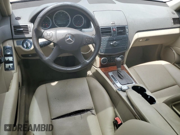 2009 Mercedes-Benz C 300 Sport with VIN WDDGF54X29R083494, listed as a Copart auction lot 58584005 with 189,716 mi miles and Salvage title. Bid and sale history available at DreamBid. Image 8.