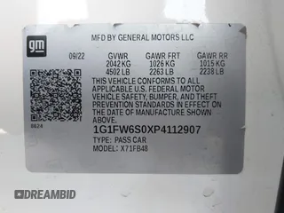 2023 Chevrolet Bolt EV 1LT z VIN 1G1FW6S0XP4112907, wystawiony jako IAAI lot #42250871 z przebiegiem 25 219 mil mil oraz . Historia ofert i sprzedaży dostępna na DreamBid. Obrazek 9.