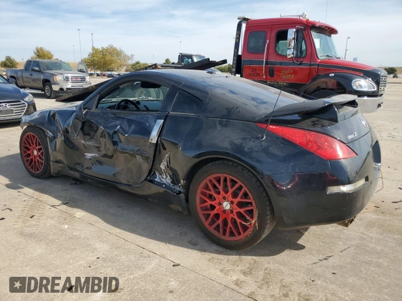 2007 Nissan 350Z with VIN JN1BZ34D97M504887, listed as a Copart auction lot 77140104 with 115,128 mi miles and Salvage Title. Bid and sale history available at DreamBid. Image 2.