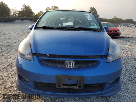 2007 Honda Fit Sport with VIN JHMGD37657S061775, listed as a Copart auction lot 69941734 with 213,944 mi miles and Salvage Title. Bid and sale history available at carsss.com. Image 5.