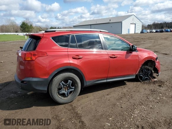 2015 Toyota RAV4 LE with VIN JTMBFREV8FD126981, listed as a Copart auction lot 53019285 with 185,248 mi miles and Salvage Title. Bid and sale history available at carsss.com. Image 3.