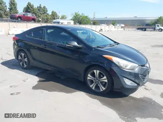2013 Hyundai Elantra Coupe GS PZEV with VIN KMHDH6AE3DU006571, listed as a IAAI auction lot 42074843 with 161,612 mi miles. Bid and sale history available at carsss.com. Image 1.