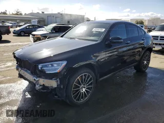 2020 Mercedes-Benz GLC with VIN W1N0J8EB2LF865648, listed as a Copart auction lot 45348705 with 43,659 mi miles and Salvage Title. Bid and sale history available at carsss.com. Image 1.