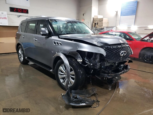 2016 Infiniti QX80 with VIN JN8AZ2NE6G9120924, listed as a Copart auction lot 46857395 with 110,531 mi miles and Salvage Title. Bid and sale history available at carsss.com. Image 4.