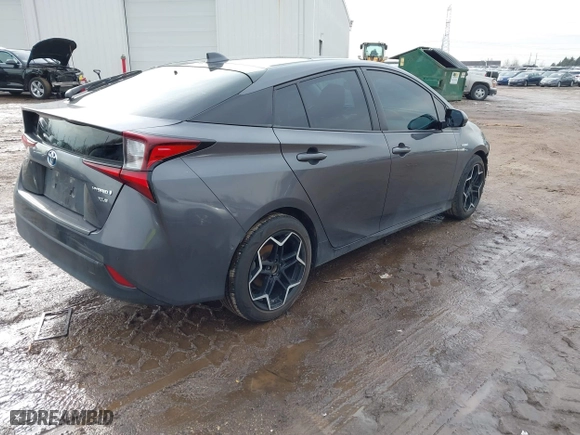 2020 Toyota Prius L Eco with VIN JTDKARFU5L3117919, listed as a IAAI auction lot 41686815 with 154,128 mi miles. Bid and sale history available at carsss.com. Image 4.