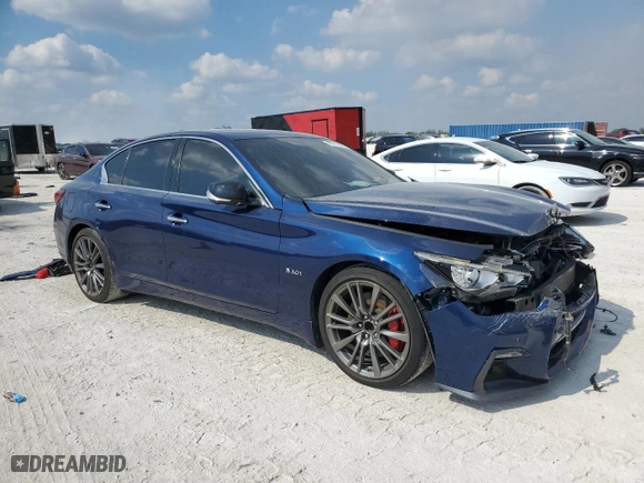 2020 Infiniti Q50 RED SPORT 400 with VIN JN1FV7APXLM630530, listed as a Copart auction lot 43717855 with 99,410 mi miles and Non Repairable. Bid and sale history available at carsss.com. Image 4.