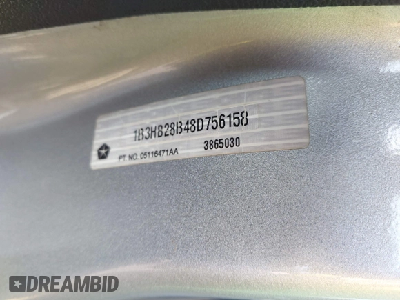 2008 Dodge Caliber SE z VIN 1B3HB28B48D756158, wystawiony jako IAAI lot #41660247 z przebiegiem 91 017 mil mil oraz . Historia ofert i sprzedaży dostępna na DreamBid. Obrazek 9.