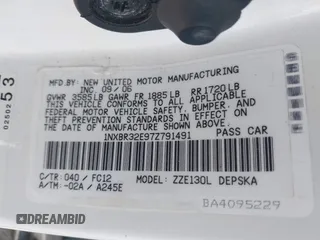2007 Toyota Corolla CE with VIN 1NXBR32E97Z791491, listed as a IAAI auction lot 42059323 with 189,949 mi miles and . Bid and sale history available at DreamBid. Image 9.