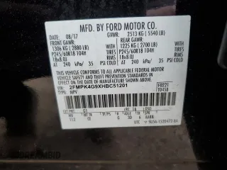 2017 Ford Edge SE with VIN 2FMPK4G9XHBC51201, listed as a Copart auction lot 48622425 with 49,286 mi miles and Salvage Title. Bid and sale history available at carsss.com. Image 15.