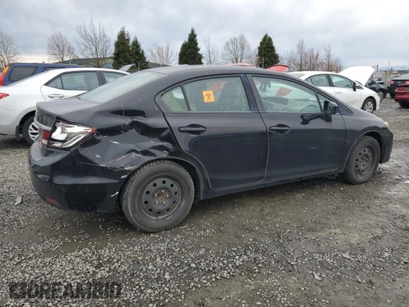 2015 Honda Civic Sedan LX with VIN 19XFB2E55FE071473, listed as a Copart auction lot 49604395 with 255,389 mi miles and Salvage Title. Bid and sale history available at carsss.com. Image 3.