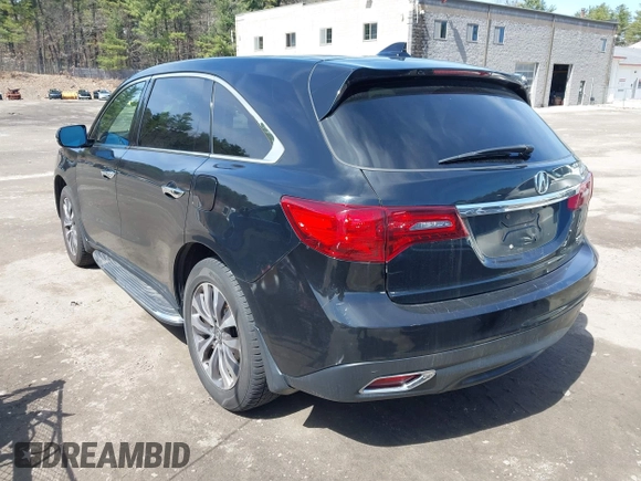 2016 Acura MDX w/Tech with VIN 5FRYD4H4XGB044488, listed as a IAAI auction lot 41963890 with 168,386 mi miles. Bid and sale history available at carsss.com. Image 3.