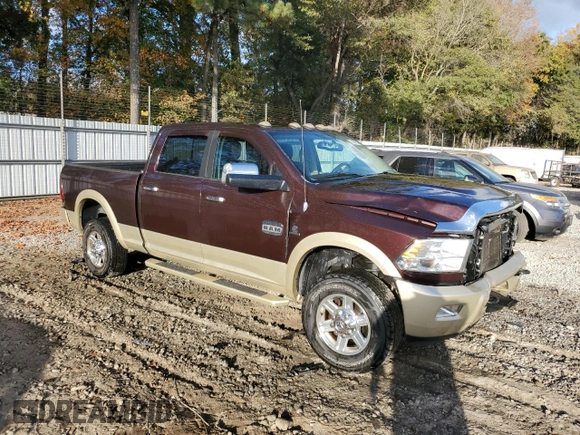 2012 Ram 2500 Laramie Longhorn with VIN 3C6UD5GL3CG291037, listed as a Copart auction lot 78585174 with 107,018 mi miles and Salvage Title. Bid and sale history available at carsss.com. Image 4.