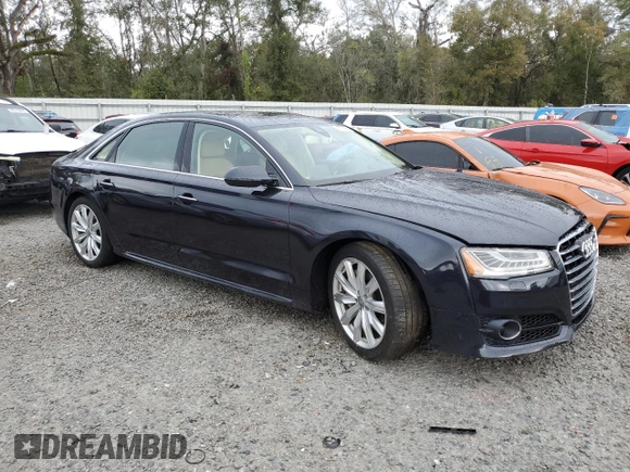 2018 Audi A8 with VIN WAU44AFDXJN000255, listed as a Copart auction lot 45706405 with 60,065 mi miles and Salvage title. Bid and sale history available at DreamBid. Image 4.
