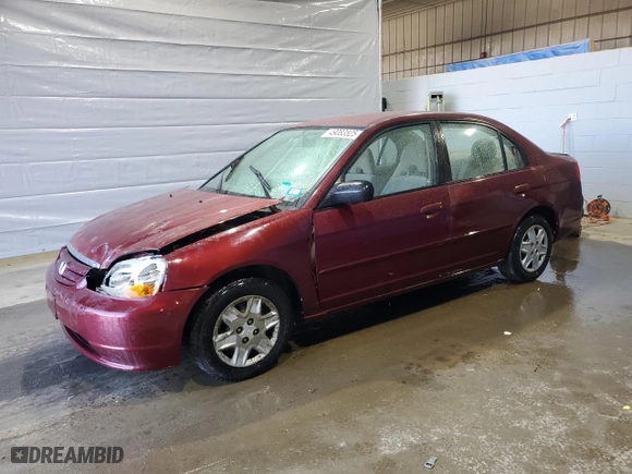 2003 Honda Civic LX with VIN 2HGES16573H576551, listed as a Copart auction lot 49083525 with 228,923 mi miles and Salvage Title. Bid and sale history available at carsss.com. Image 1.