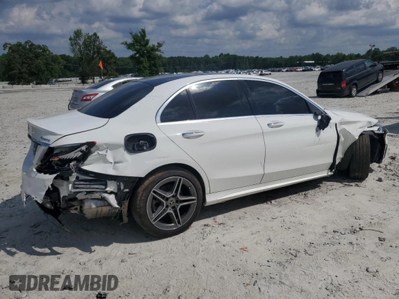 2021 Mercedes-Benz C 300 with VIN W1KWF8EB4MR651866, listed as a Copart auction lot 57775215 with 58,641 mi miles and Non repairable. Bid and sale history available at DreamBid. Image 3.