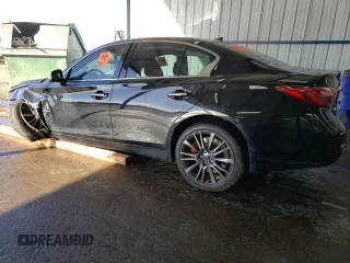 2018 Infiniti Q50 Red Sport 400 with VIN JN1FV7AR8JM480707, listed as a Copart auction lot 48169945 with 98,449 mi miles and Salvage Title. Bid and sale history available at DreamBid. Image 2.